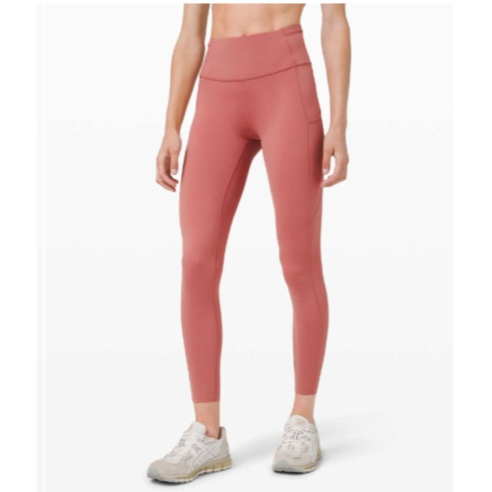 Lululemon Fast &‎ Free 7/8 Tight Cherry Tint Pink Legging 25" Sz 8 High Rise